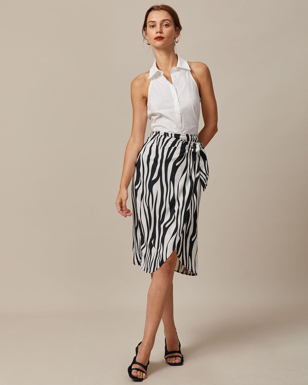 The White Collared Button Up Sleeveless Shirt