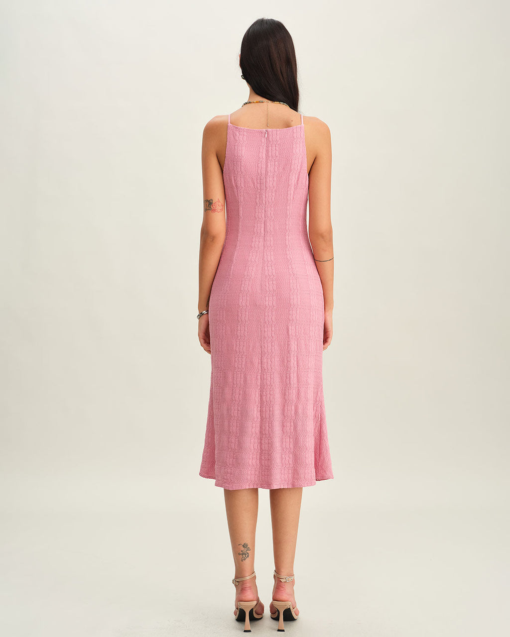Pink Mermaid Slip Midi Dress
