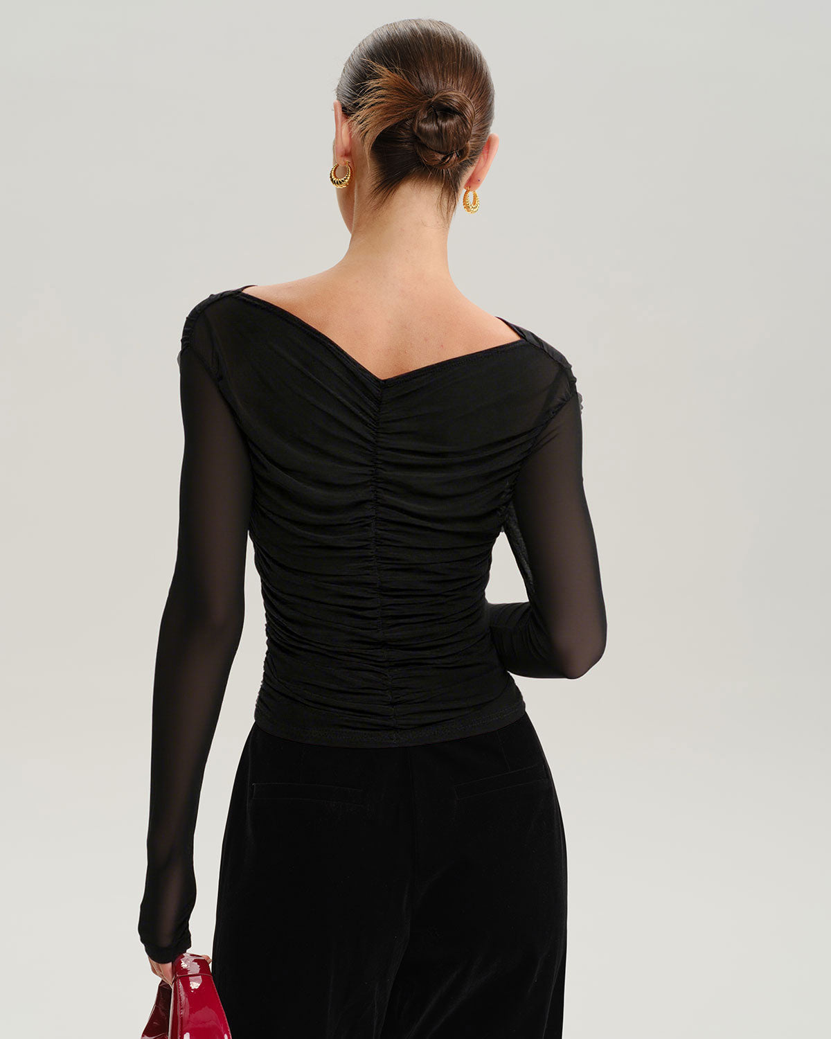 Black Mesh See-Through Tee