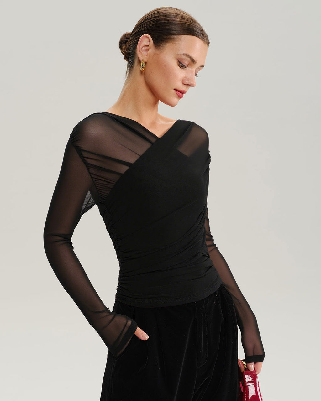 Black Mesh See-Through Tee